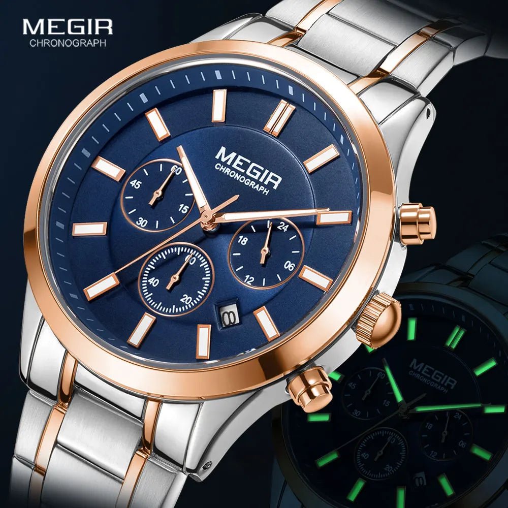 MEGIR Luxury Stainless Steel Wristwatch Masculino - THE CLASSICS #carrollclassics