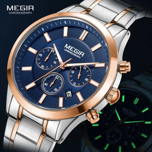MEGIR Luxury Stainless Steel Wristwatch Masculino - THE CLASSICS #carrollclassics