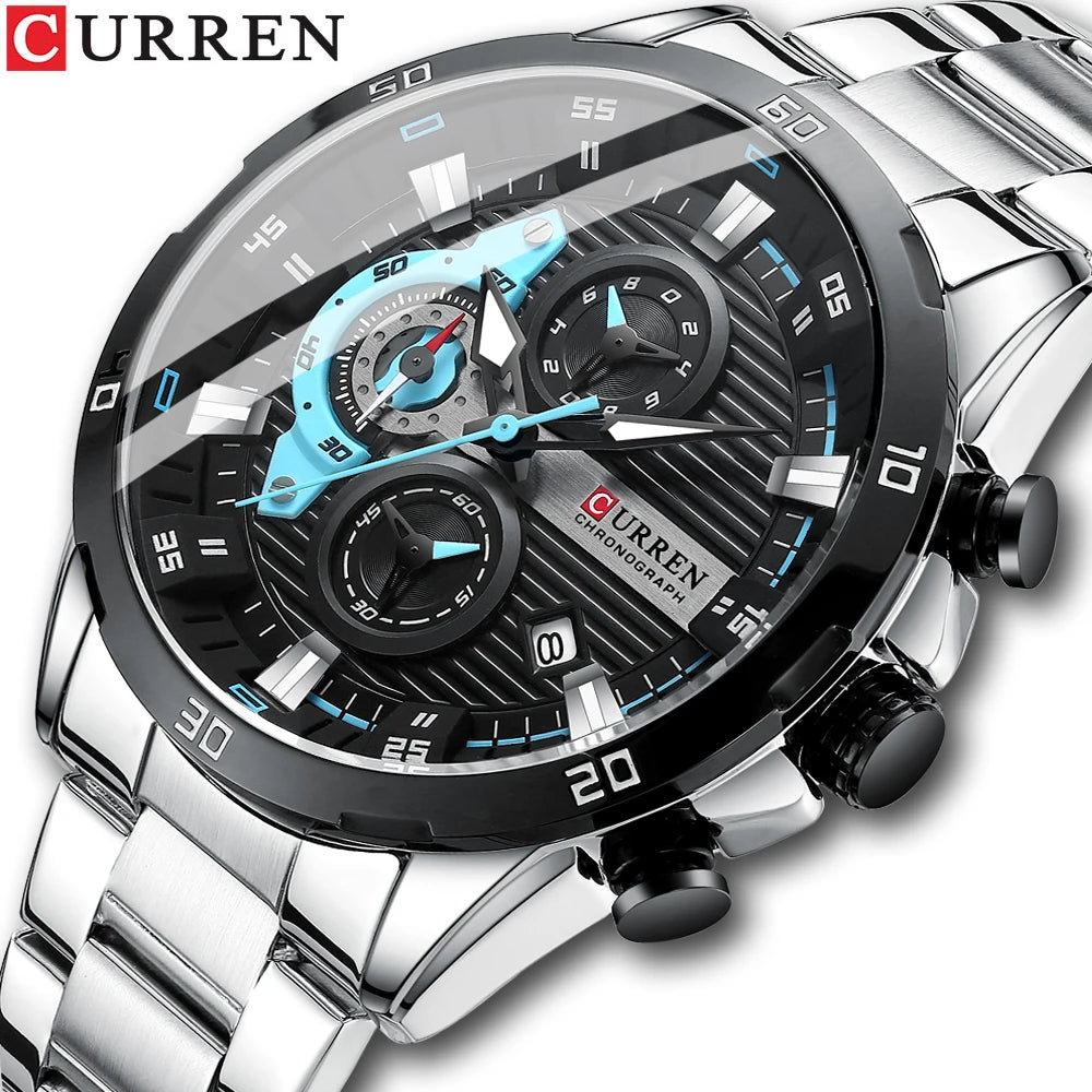 CURREN Stainless Steel Watches Chronograph Clock - THE CLASSICS #carrollclassics