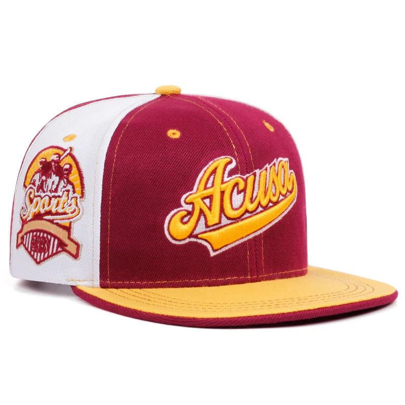 Acusa Embroidered Men's Color Block Retro Hat Snapback Cotton - Classic Vibes #carrollclassics