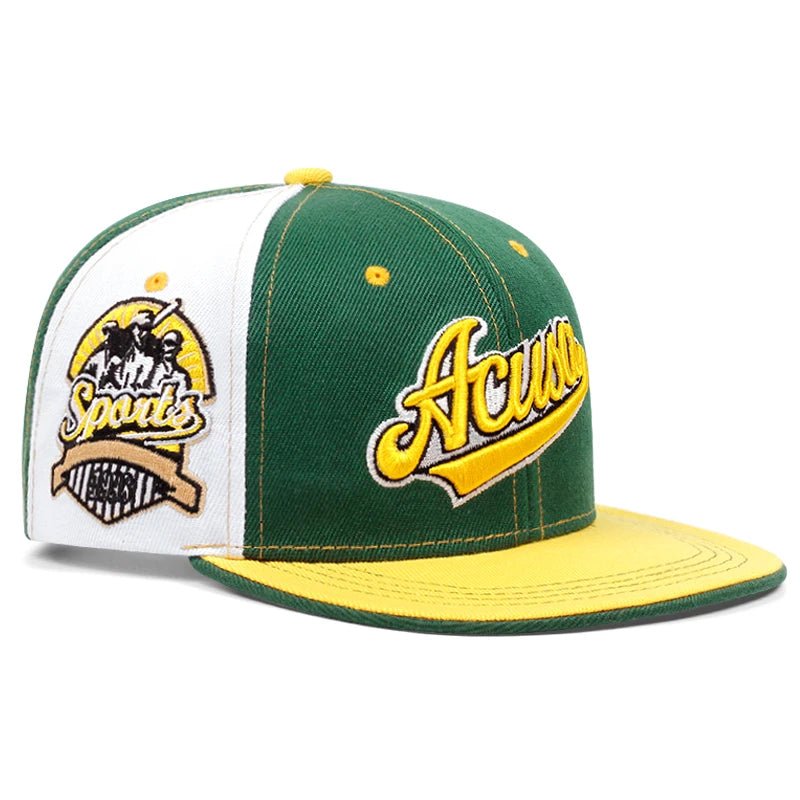 Acusa Embroidered Men's Color Block Retro Hat Snapback Cotton - Classic Vibes #carrollclassics
