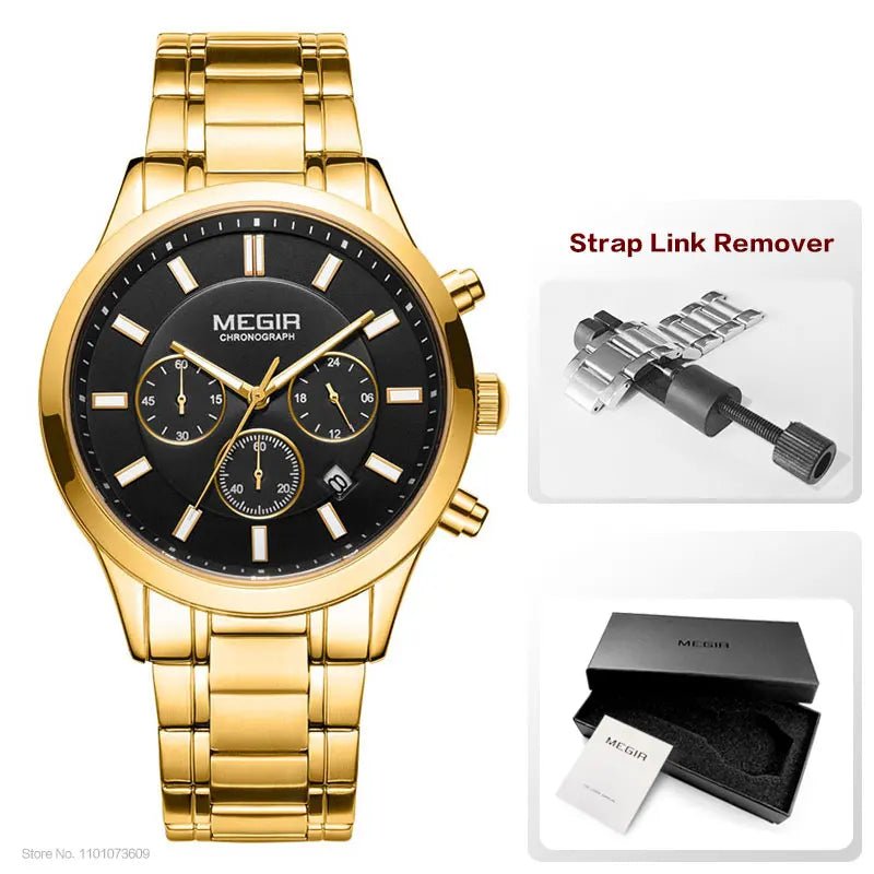MEGIR Luxury Stainless Steel Wristwatch Masculino - THE CLASSICS #carrollclassics